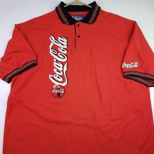 Coca Cola Red Polo Shirt for Men VINTAGE